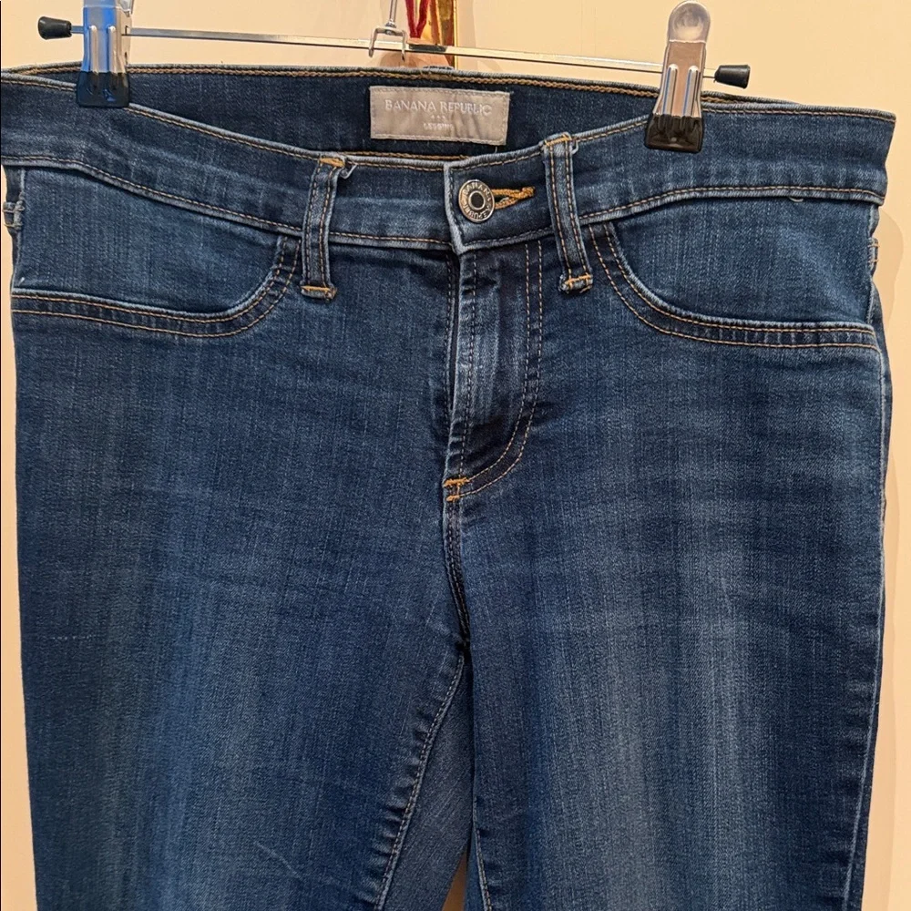 Banana Republic Factory Indigo Legging Jeans with Orange Stitching - Picture 3 of 7